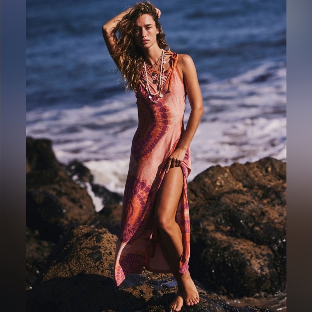 NWT Free People Stevie midi dress in tie dye, size Medium